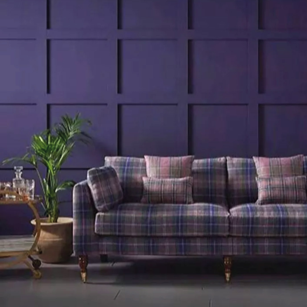 modern tweed styling in purple